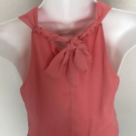 Cache Woman Top Blouse Sz M Halter Neck Salmon Pin - Picture 5 of 5
